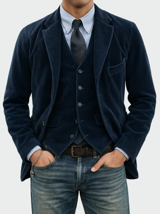 Sergio™ – Conjunto elegante de 2 piezas: blazer y chaleco para hombre