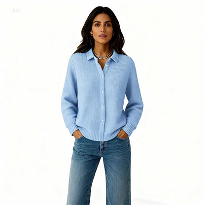 Marina™ — Cárdigan de Punto Clásico con Botones