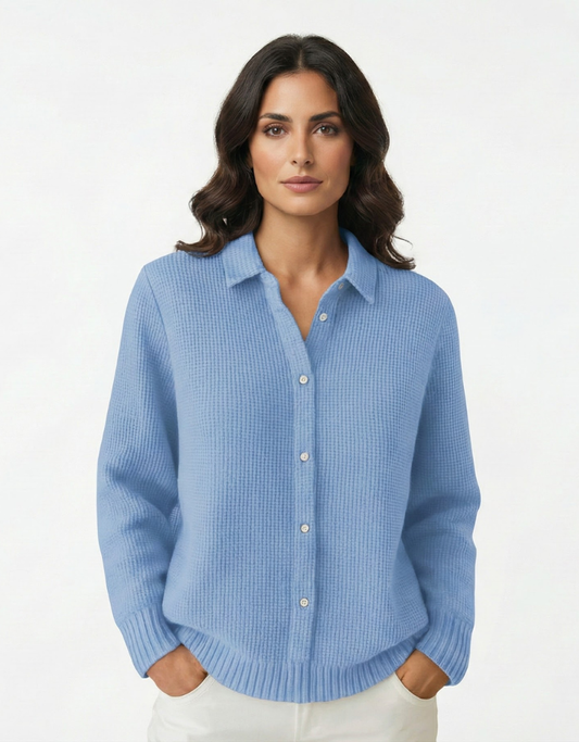 Marina™ — Cárdigan de Punto Clásico con Botones