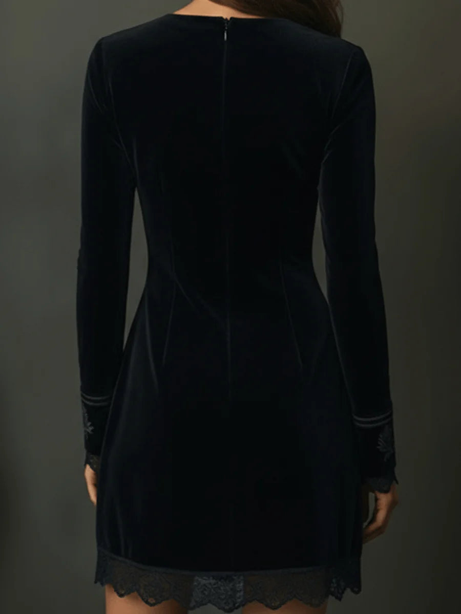 Azahara™ – Vestido de Terciopelo con Bordados Vintage